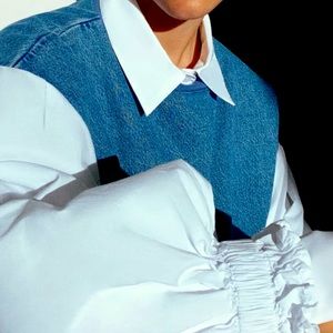 Contrasting Denim top